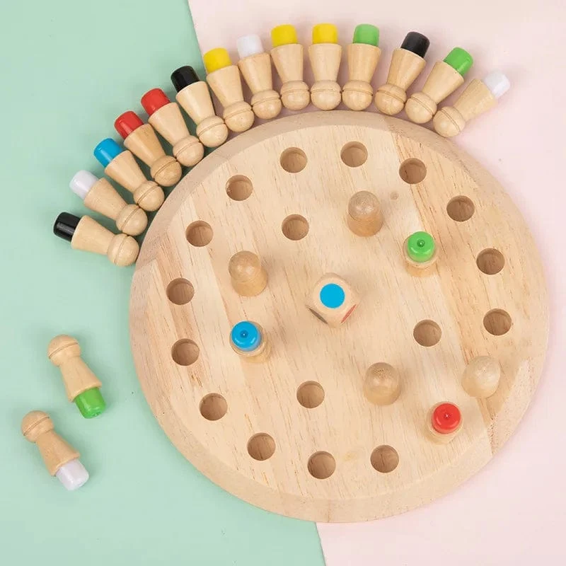 Holz Memory Match Stick Schach Farbe Spielbrett Puzzles Montessori Pädagogisches Spielzeug Kognitive Fähigkeit Lernspielzeug für Kinder