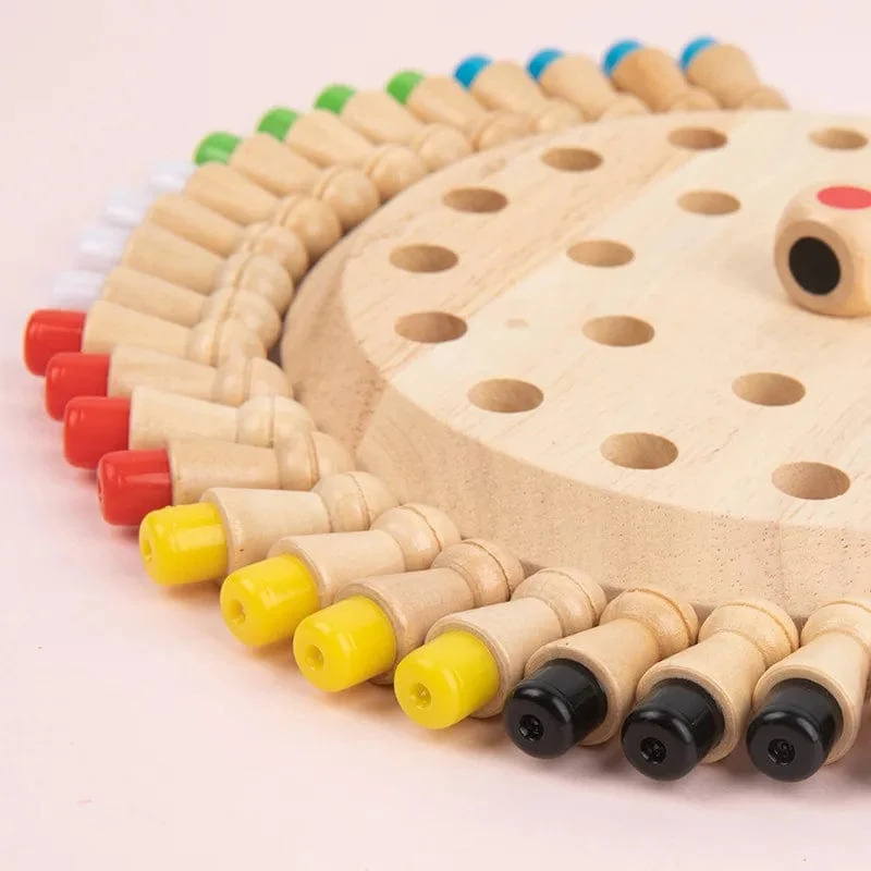 Holz Memory Match Stick Schach Farbe Spielbrett Puzzles Montessori Pädagogisches Spielzeug Kognitive Fähigkeit Lernspielzeug für Kinder