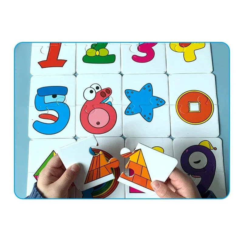 32-teiliges Kleinkind-Karten-Matching-Spiel Baby-Erkenntnis-Puzzle-Spielzeug Montessori-Lernspielzeug Cartoon-Fahrzeug-Obst-Puzzle-Spiel