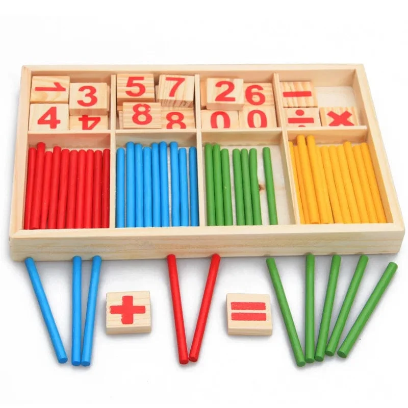 Montessori Arithmetik Spielzeug für Kleinkinder Kinder Lernen Früherziehung Puzzle Werkzeuge Zählstab Eltern-Kind-Spiele Kinder TMZ