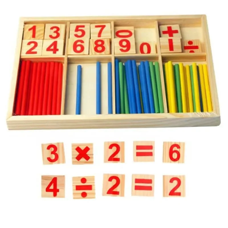 Montessori Arithmetik Spielzeug für Kleinkinder Kinder Lernen Früherziehung Puzzle Werkzeuge Zählstab Eltern-Kind-Spiele Kinder TMZ