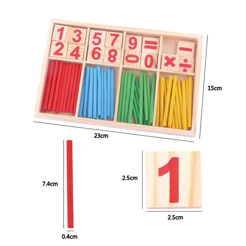 Montessori Arithmetik Spielzeug für Kleinkinder Kinder Lernen Früherziehung Puzzle Werkzeuge Zählstab Eltern-Kind-Spiele Kinder TMZ