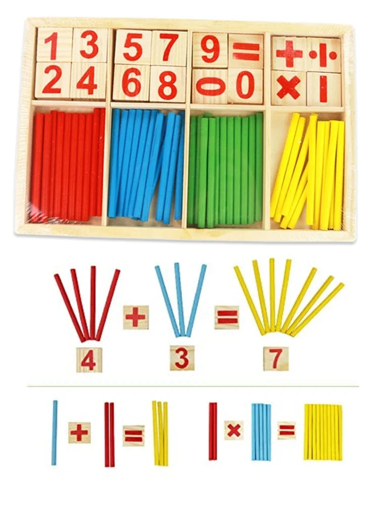 Montessori Arithmetik Spielzeug für Kleinkinder Kinder Lernen Früherziehung Puzzle Werkzeuge Zählstab Eltern-Kind-Spiele Kinder TMZ