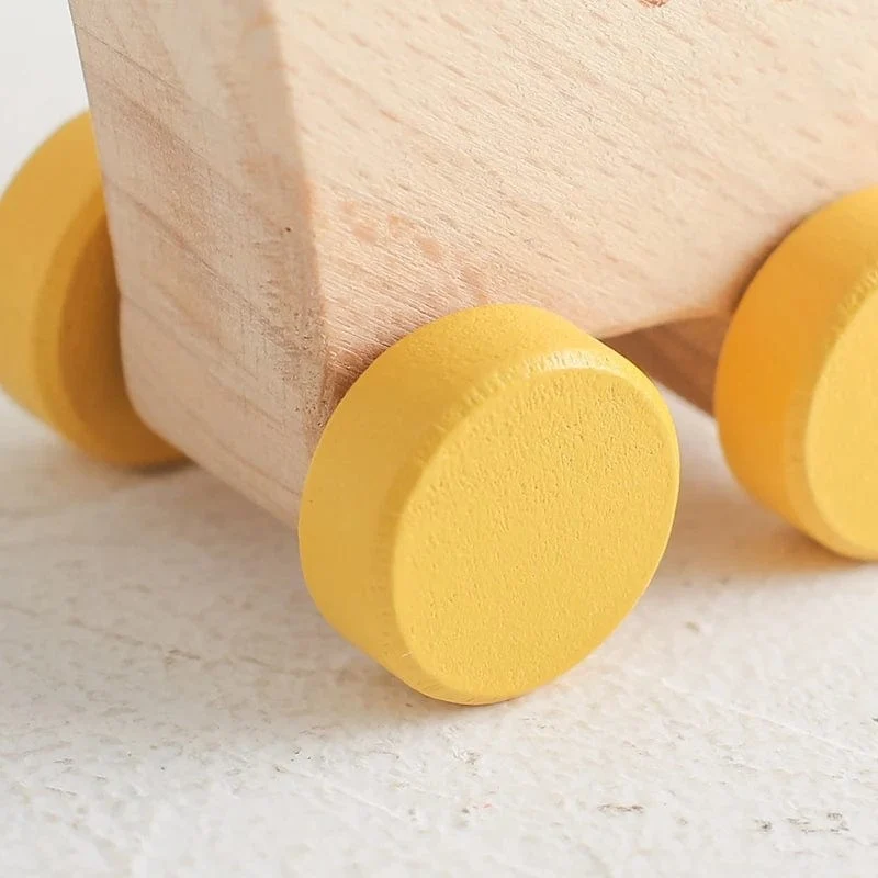 Holz Baby Auto Spielzeug Buche Holz Dinosaurier Cartoon Auto Beißring Pädagogisches Montessori Spielzeug Für Kinder Zahnen Baby Spielzeug