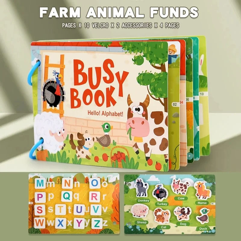 Montessori Baby Busy Book Mein erstes ruhiges Buch Paste Frühes Lernspielzeug Kinderspielzeug Matching-Spiel für Babys 2 3 Jahre