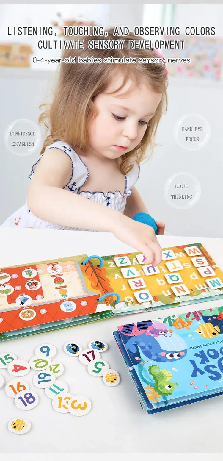 Montessori Baby Busy Book Mein erstes ruhiges Buch Paste Frühes Lernspielzeug Kinderspielzeug Matching-Spiel für Babys 2 3 Jahre