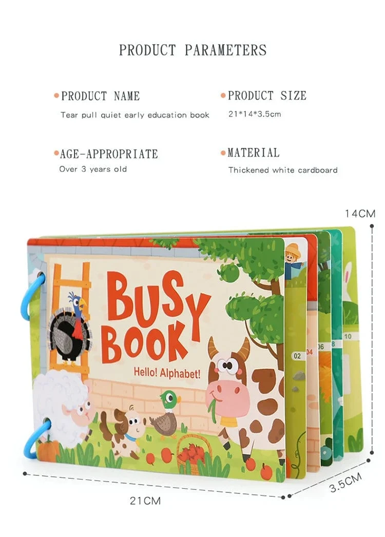 Montessori Baby Busy Book Mein erstes ruhiges Buch Paste Frühes Lernspielzeug Kinderspielzeug Matching-Spiel für Babys 2 3 Jahre