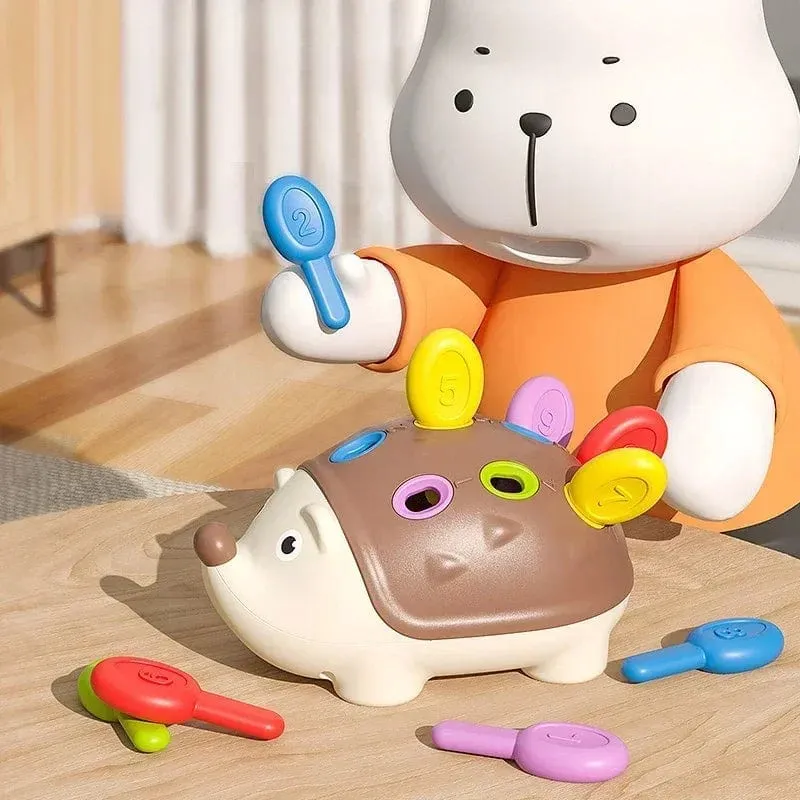 Montessori-Lernspielzeug, Feinmotorik-Spielzeug für Kleinkinder von 1–3 Jahren, Igel-Lernen, Zählen und Sortieren, Entwicklung sensorischer Geschenke