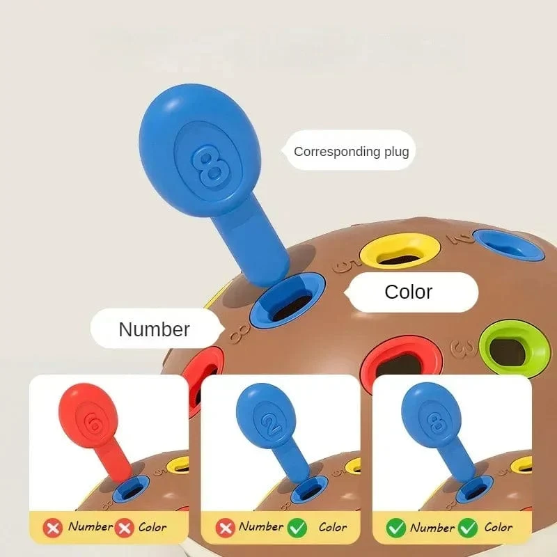 Montessori-Lernspielzeug, Feinmotorik-Spielzeug für Kleinkinder von 1–3 Jahren, Igel-Lernen, Zählen und Sortieren, Entwicklung sensorischer Geschenke