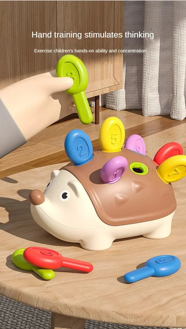 Montessori-Lernspielzeug, Feinmotorik-Spielzeug für Kleinkinder von 1–3 Jahren, Igel-Lernen, Zählen und Sortieren, Entwicklung sensorischer Geschenke