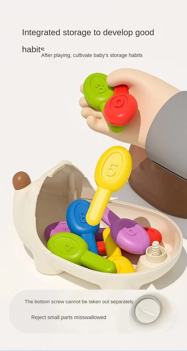 Montessori-Lernspielzeug, Feinmotorik-Spielzeug für Kleinkinder von 1–3 Jahren, Igel-Lernen, Zählen und Sortieren, Entwicklung sensorischer Geschenke