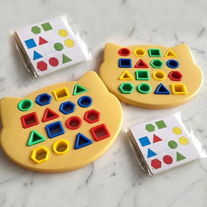 Niedlicher Bär Kinder Geometrische Form Farbabstimmung Puzzle Baby Montessori Pädagogisches Lernspielzeug Kinder Interaktives Kampfspiel