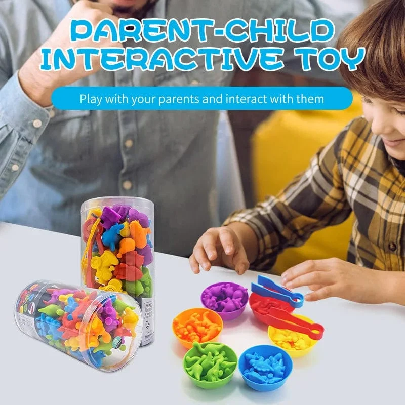 Regenbogen-Zähltier-Verkehrsauto, Frühpädagogik-Spielzeug, Tierkognition, Montessori-Mathematikunterricht, unterstützte Kindergartenspiele
