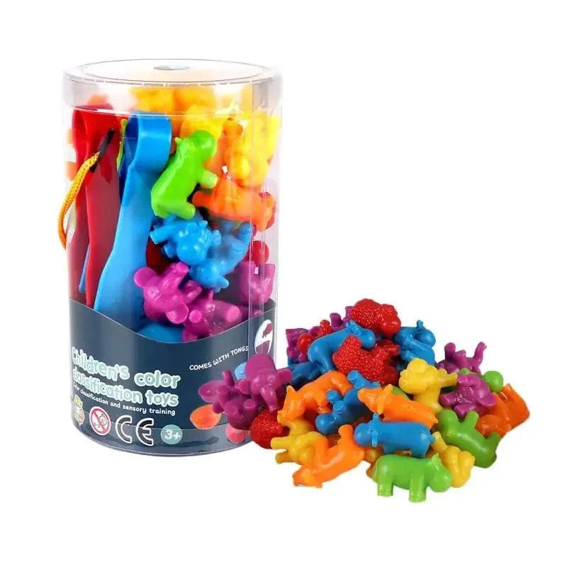 Regenbogen-Zähltier-Verkehrsauto, Frühpädagogik-Spielzeug, Tierkognition, Montessori-Mathematikunterricht, unterstützte Kindergartenspiele