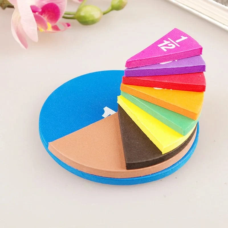 51-teiliges Mathematik-Lehrmittel für Brüche, EVA, rundes Instrument, Montessori-Spielzeug für Kinder, frühe pädagogische Mathematikentwicklung, STEM-Spielzeug, Geschenke