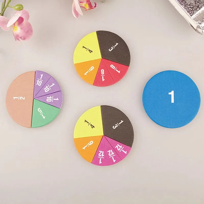 51-teiliges Mathematik-Lehrmittel für Brüche, EVA, rundes Instrument, Montessori-Spielzeug für Kinder, frühe pädagogische Mathematikentwicklung, STEM-Spielzeug, Geschenke