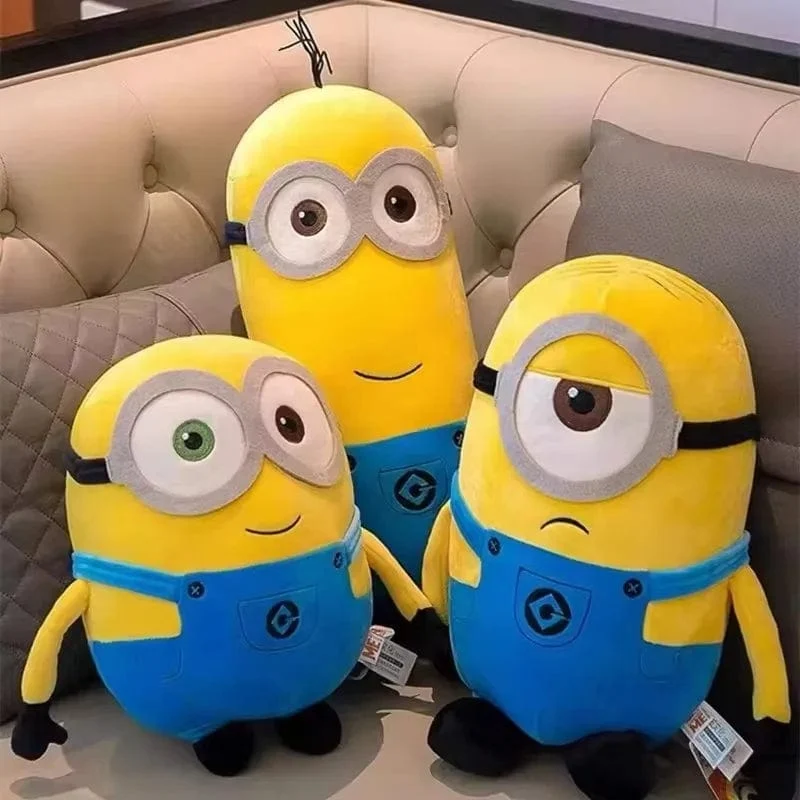 Niedliche Minions-Filmfiguren, gelbe Plüschtiere, Bob Stuart in Jeans, weiche Puppen, Spielzeug & Hobbys, Weihnachts- und Geburtstagsgeschenk, 1 Stück