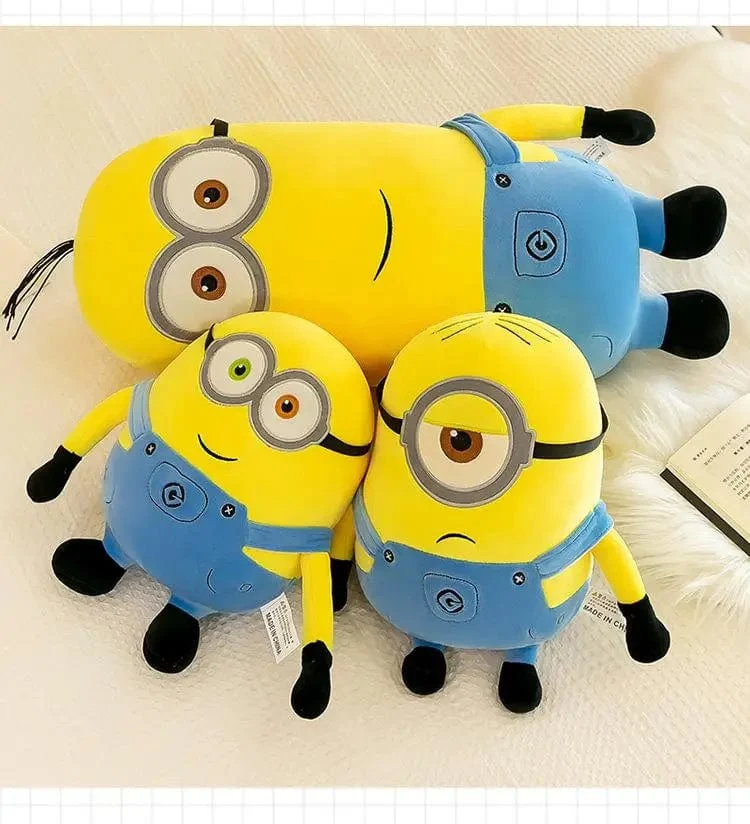 Niedliche Minions-Filmfiguren, gelbe Plüschtiere, Bob Stuart in Jeans, weiche Puppen, Spielzeug & Hobbys, Weihnachts- und Geburtstagsgeschenk, 1 Stück