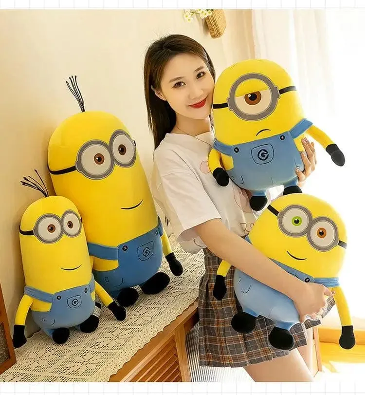Niedliche Minions-Filmfiguren, gelbe Plüschtiere, Bob Stuart in Jeans, weiche Puppen, Spielzeug & Hobbys, Weihnachts- und Geburtstagsgeschenk, 1 Stück