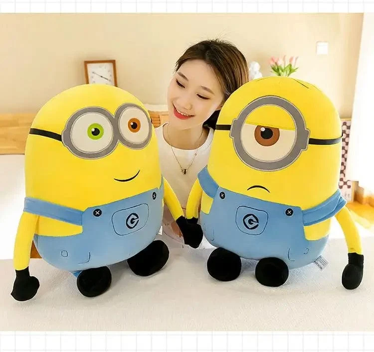 Niedliche Minions-Filmfiguren, gelbe Plüschtiere, Bob Stuart in Jeans, weiche Puppen, Spielzeug & Hobbys, Weihnachts- und Geburtstagsgeschenk, 1 Stück