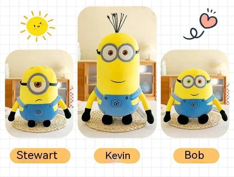 Niedliche Minions-Filmfiguren, gelbe Plüschtiere, Bob Stuart in Jeans, weiche Puppen, Spielzeug & Hobbys, Weihnachts- und Geburtstagsgeschenk, 1 Stück