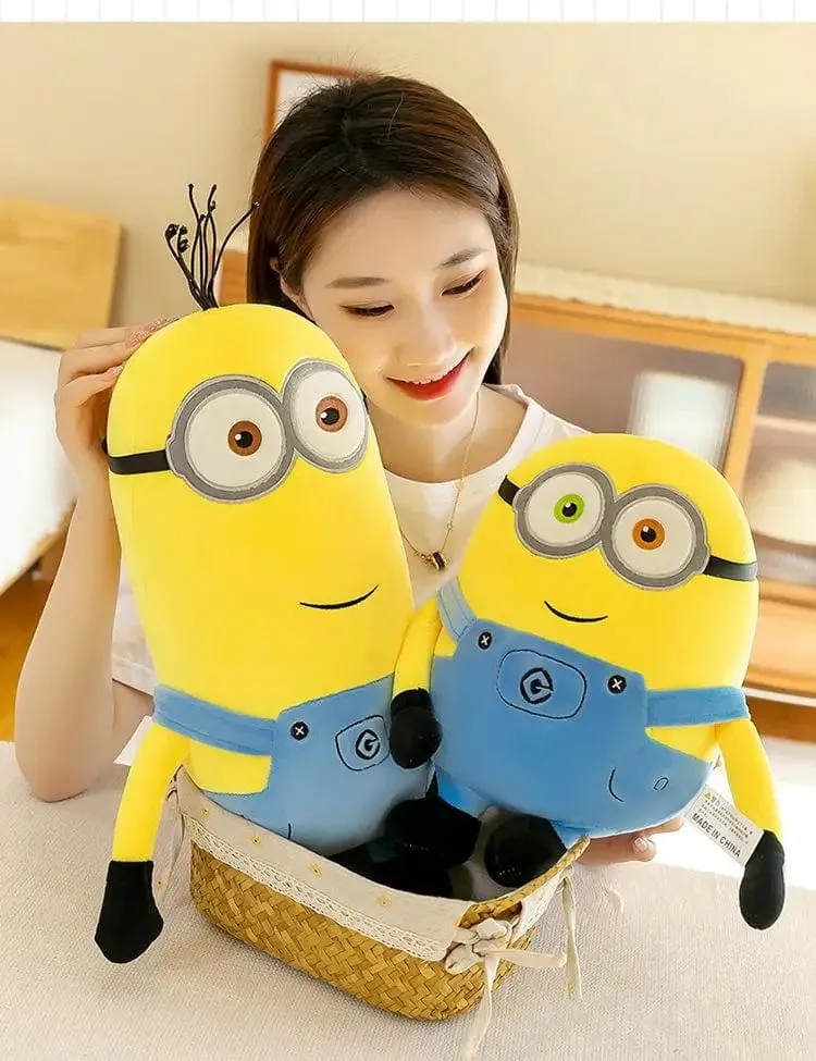 Niedliche Minions-Filmfiguren, gelbe Plüschtiere, Bob Stuart in Jeans, weiche Puppen, Spielzeug & Hobbys, Weihnachts- und Geburtstagsgeschenk, 1 Stück