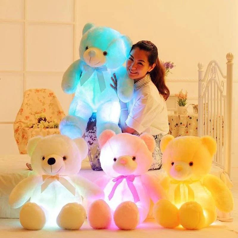 32-75CM Leuchtender kreativer LED-Teddybär Stofftier Plüschtier Bunter leuchtender Teddybär Weihnachtsgeschenk für Kinder