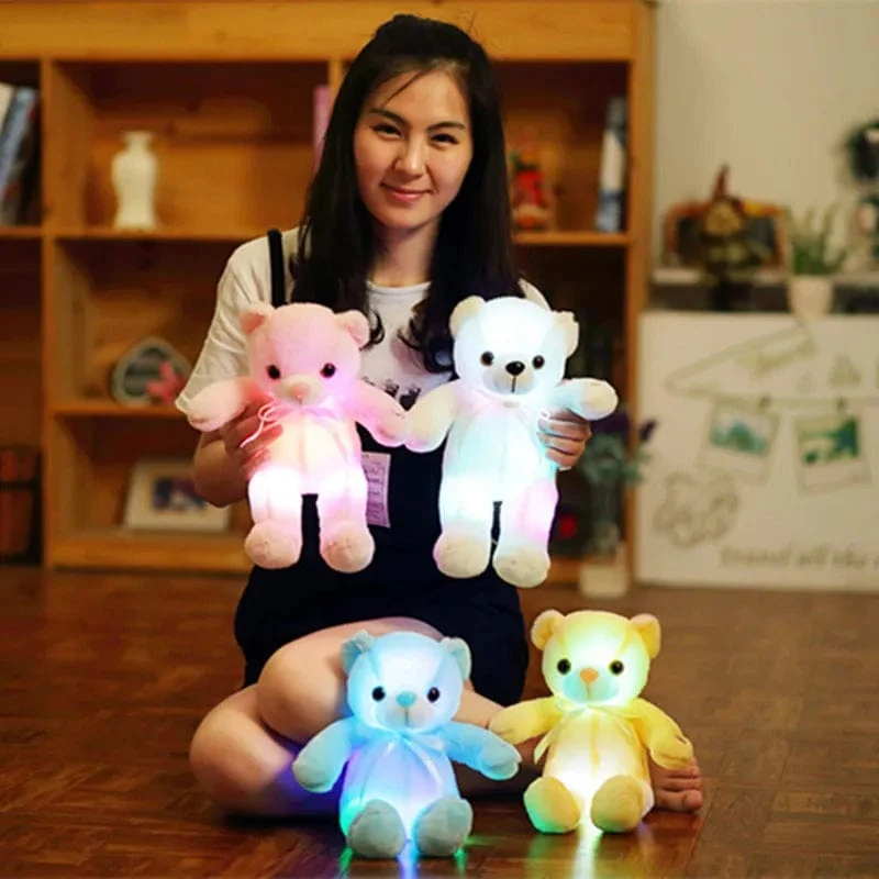 32-75CM Leuchtender kreativer LED-Teddybär Stofftier Plüschtier Bunter leuchtender Teddybär Weihnachtsgeschenk für Kinder