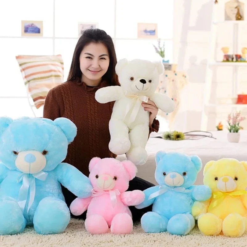 32-75CM Leuchtender kreativer LED-Teddybär Stofftier Plüschtier Bunter leuchtender Teddybär Weihnachtsgeschenk für Kinder
