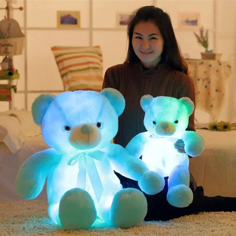 32-75CM Leuchtender kreativer LED-Teddybär Stofftier Plüschtier Bunter leuchtender Teddybär Weihnachtsgeschenk für Kinder