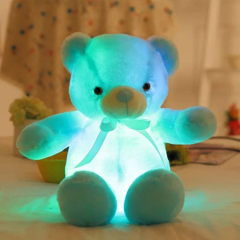 32-75CM Leuchtender kreativer LED-Teddybär Stofftier Plüschtier Bunter leuchtender Teddybär Weihnachtsgeschenk für Kinder