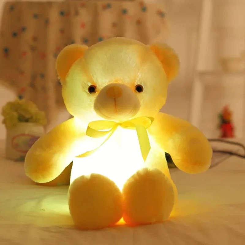 32-75CM Leuchtender kreativer LED-Teddybär Stofftier Plüschtier Bunter leuchtender Teddybär Weihnachtsgeschenk für Kinder