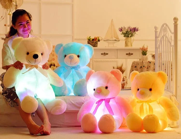 32-75CM Leuchtender kreativer LED-Teddybär Stofftier Plüschtier Bunter leuchtender Teddybär Weihnachtsgeschenk für Kinder