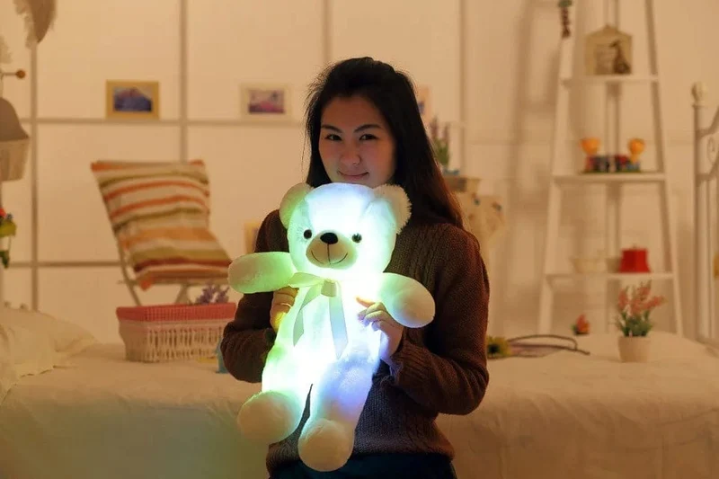 32-75CM Leuchtender kreativer LED-Teddybär Stofftier Plüschtier Bunter leuchtender Teddybär Weihnachtsgeschenk für Kinder