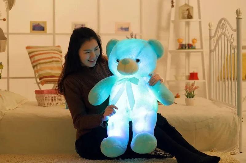 32-75CM Leuchtender kreativer LED-Teddybär Stofftier Plüschtier Bunter leuchtender Teddybär Weihnachtsgeschenk für Kinder