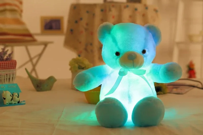 32-75CM Leuchtender kreativer LED-Teddybär Stofftier Plüschtier Bunter leuchtender Teddybär Weihnachtsgeschenk für Kinder