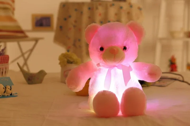32-75CM Leuchtender kreativer LED-Teddybär Stofftier Plüschtier Bunter leuchtender Teddybär Weihnachtsgeschenk für Kinder