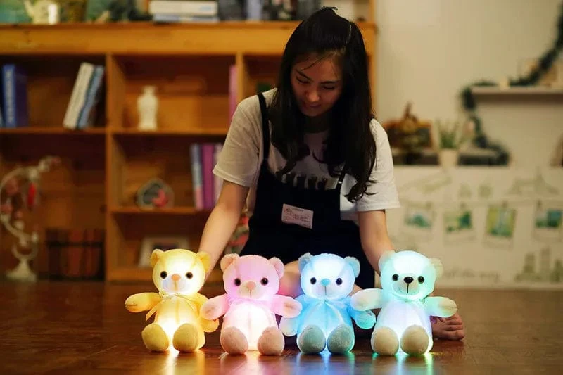 32-75CM Leuchtender kreativer LED-Teddybär Stofftier Plüschtier Bunter leuchtender Teddybär Weihnachtsgeschenk für Kinder