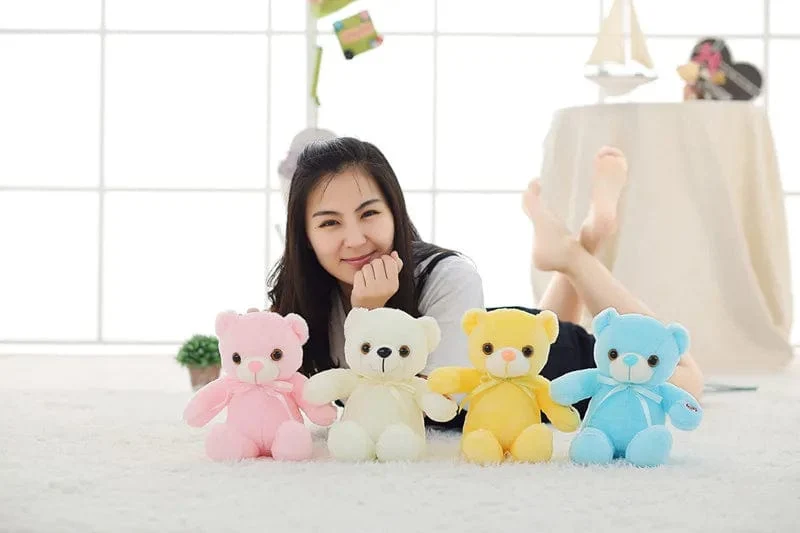 32-75CM Leuchtender kreativer LED-Teddybär Stofftier Plüschtier Bunter leuchtender Teddybär Weihnachtsgeschenk für Kinder