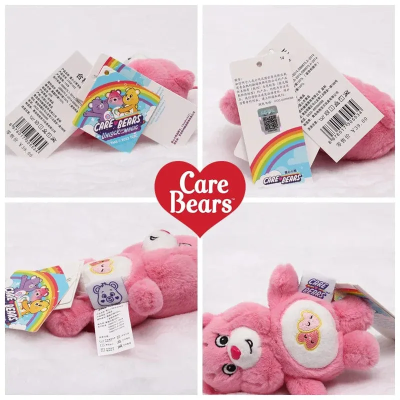 15CM Miniso Kawaii Care Bears Schlüsselanhänger Cartoon süßer Anime Anhänger echter Regenbogenbär Plüschtier Kinder Mädchen Geburtstagsgeschenk