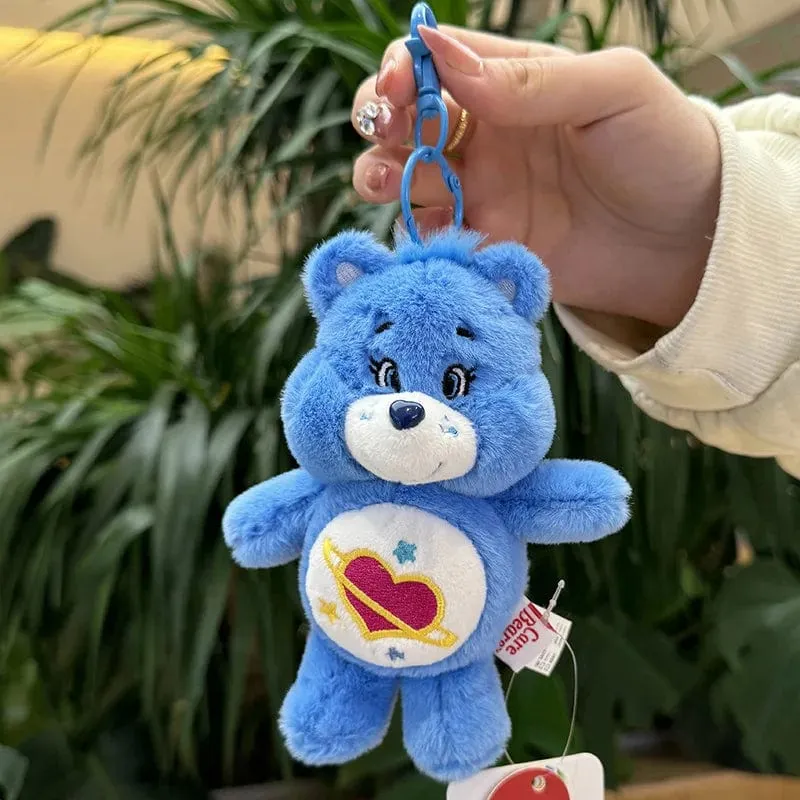 15CM Miniso Kawaii Care Bears Schlüsselanhänger Cartoon süßer Anime Anhänger echter Regenbogenbär Plüschtier Kinder Mädchen Geburtstagsgeschenk