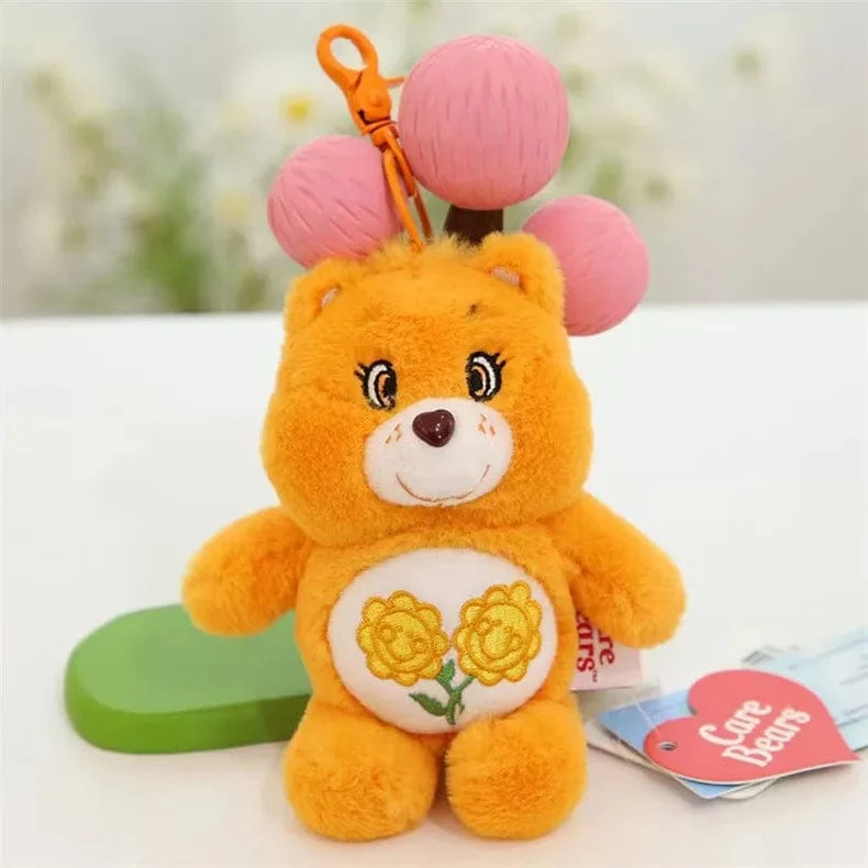 15CM Miniso Kawaii Care Bears Schlüsselanhänger Cartoon süßer Anime Anhänger echter Regenbogenbär Plüschtier Kinder Mädchen Geburtstagsgeschenk