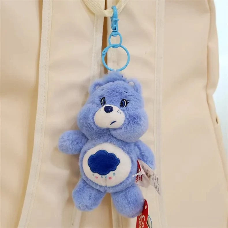 15CM Miniso Kawaii Care Bears Schlüsselanhänger Cartoon süßer Anime Anhänger echter Regenbogenbär Plüschtier Kinder Mädchen Geburtstagsgeschenk