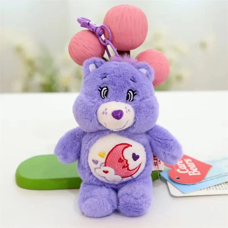 15CM Miniso Kawaii Care Bears Schlüsselanhänger Cartoon süßer Anime Anhänger echter Regenbogenbär Plüschtier Kinder Mädchen Geburtstagsgeschenk