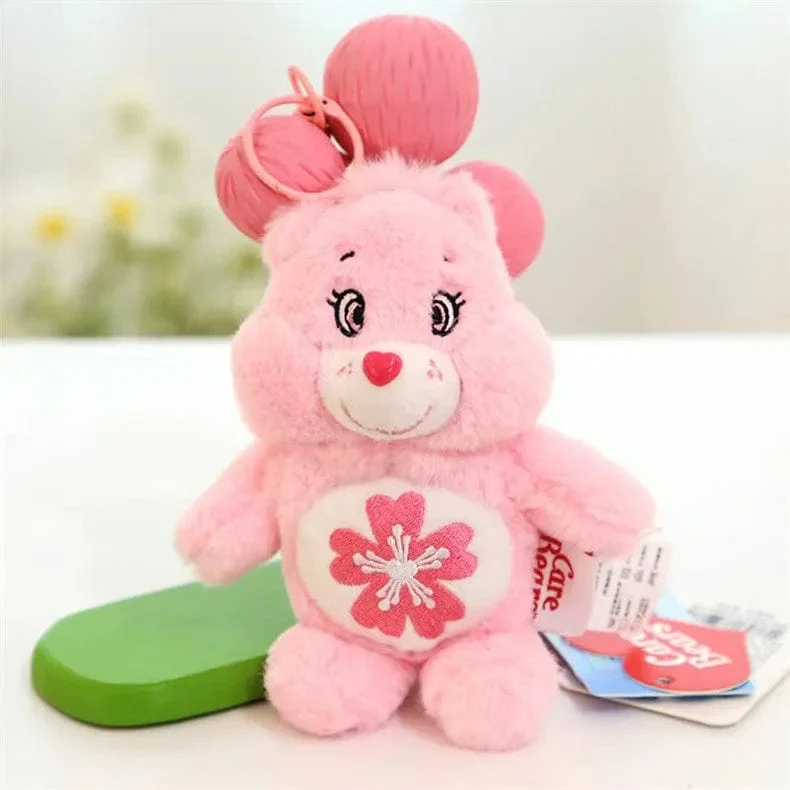 15CM Miniso Kawaii Care Bears Schlüsselanhänger Cartoon süßer Anime Anhänger echter Regenbogenbär Plüschtier Kinder Mädchen Geburtstagsgeschenk