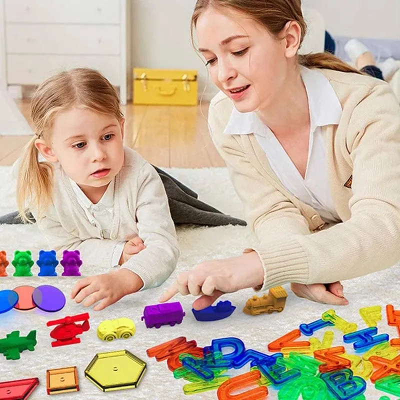 Kinder Bunte Transparente Buchstaben Zahlen Set Sensorischen Licht Tisch Spielzeug Zählen Rechtschreibung Montessori Pädagogisches Mathematik Spielzeug