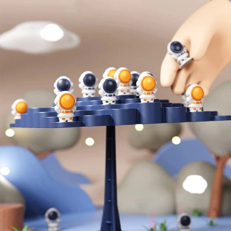 Montessori Spielzeug für Kinder, Balancing Board, Puzzle, Frosch, Astronaut, Balance-Baum, pädagogische Eltern-Kind-Interaktion, Tabletop-Mathematik-Spiel