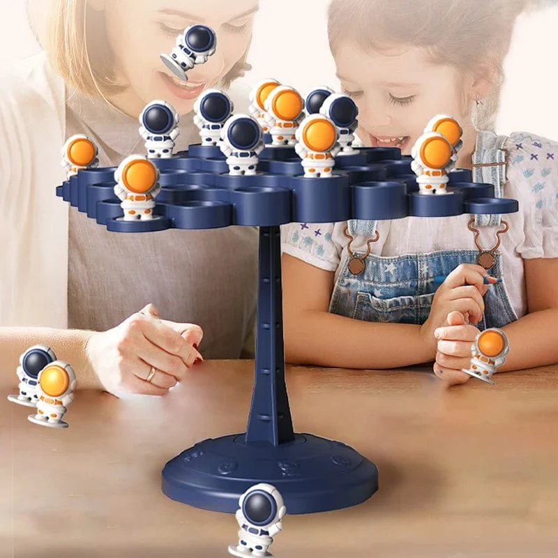 Montessori Spielzeug für Kinder, Balancing Board, Puzzle, Frosch, Astronaut, Balance-Baum, pädagogische Eltern-Kind-Interaktion, Tabletop-Mathematik-Spiel