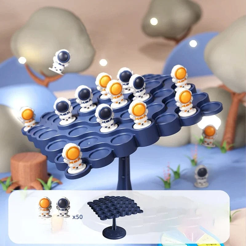 Montessori Spielzeug für Kinder, Balancing Board, Puzzle, Frosch, Astronaut, Balance-Baum, pädagogische Eltern-Kind-Interaktion, Tabletop-Mathematik-Spiel