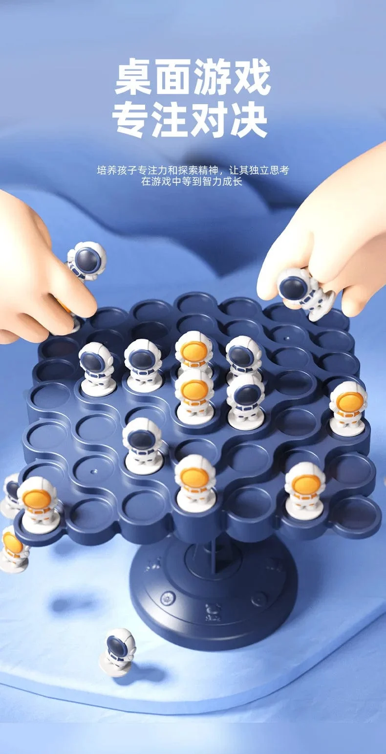 Montessori Spielzeug für Kinder, Balancing Board, Puzzle, Frosch, Astronaut, Balance-Baum, pädagogische Eltern-Kind-Interaktion, Tabletop-Mathematik-Spiel